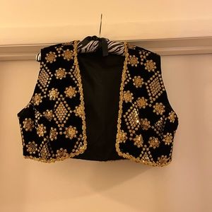 Vintage velvet and sequin vest